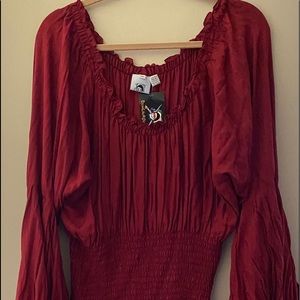 Asymmetrical Blouse Maroon 3x